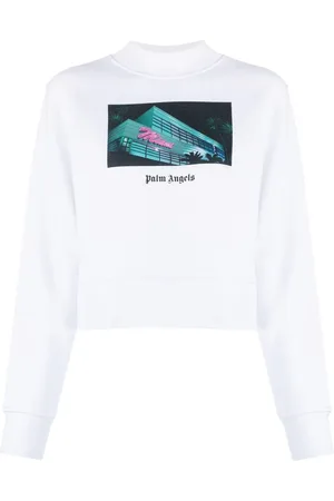 Palm Angels Cropped sweatshirt med grafisk tryk