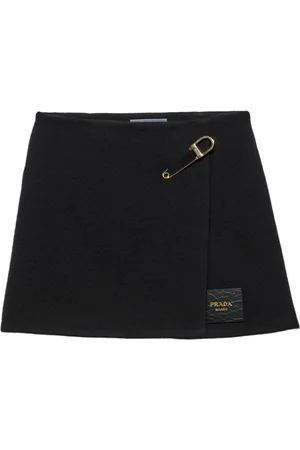 Prada Kort nederdel i twill med logomærke