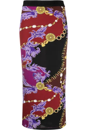 VERSACE Mellemlang nederdel med Couture-tryk