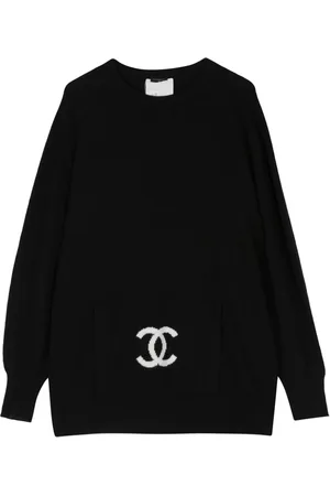 CHANEL Kashmirtrøje med CC-nål fra 1994