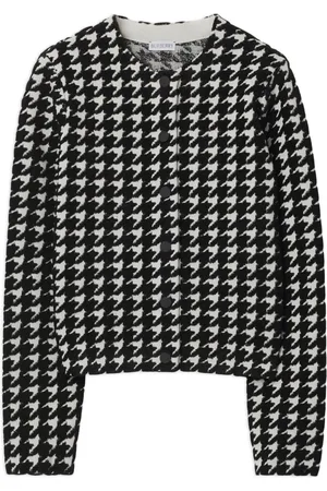 Burberry Houndstooth-mønstret trøje med rund hals
