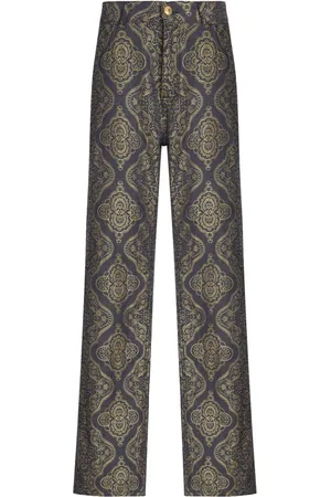 Etro Lige jeans med paisleytryk i jacquard
