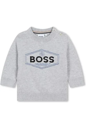 HUGO BOSS Trøje med intarsia-logo