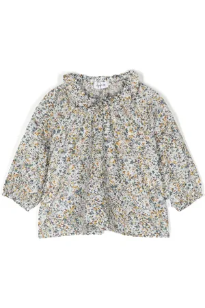 Il gufo Bluse med akstrakt tryk