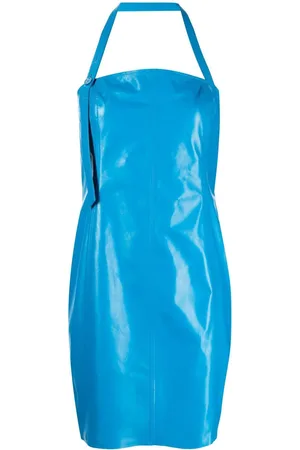 DROME Læderkjole mini halterneck