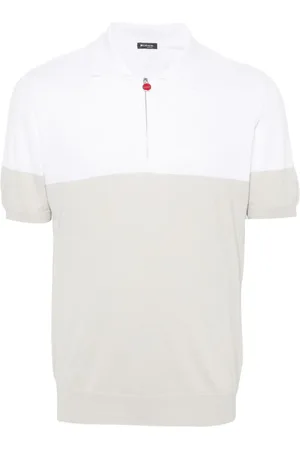 Kiton Tofarvet finribbet polo