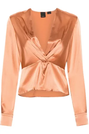 Pinko Bluse i satin med V-hals