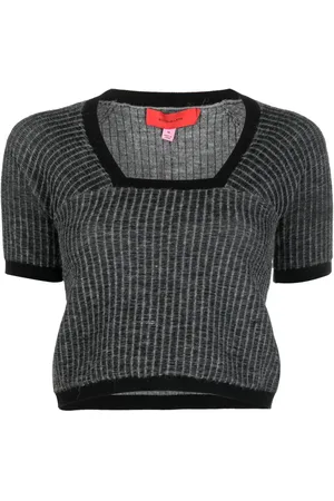 ECKHAUS LATTA Cropped ribbet Amoretto T-shirt
