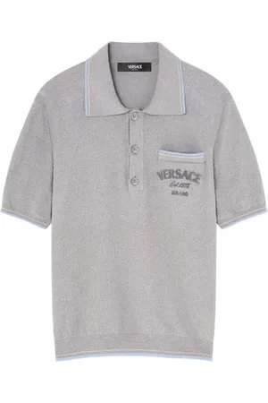 VERSACE Polo i frotté med flock-logo