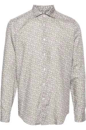 CANALI Skjorte i poplin med blomstertryk