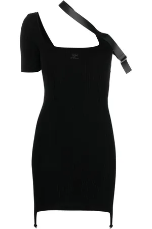 Courrèges Kort asymmetrisk kjole med stropdetalje