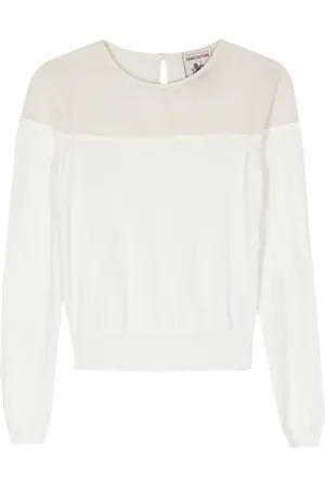 SEMICOUTURE Finstrikket trøje med crepe-panel