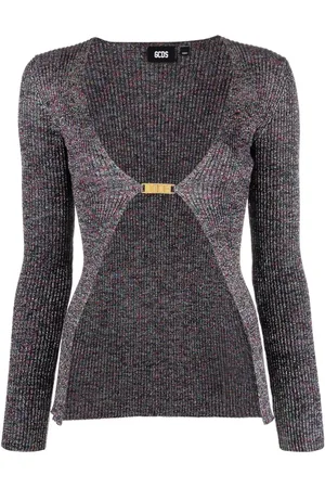GCDS Cardigan med V-hals og glimmer