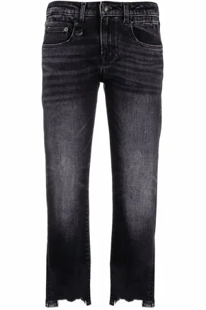 R13 Cropped jeans med rå kant