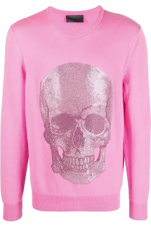 Philipp Plein Iconic Skull sweater med rund hals