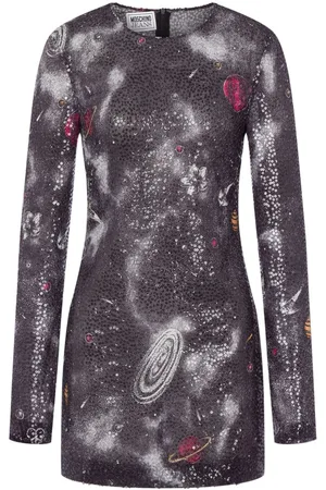 Moschino Kort kjole med astral-mønster