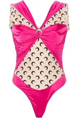 Marine Serre Bodysuit med logoplade og paneler
