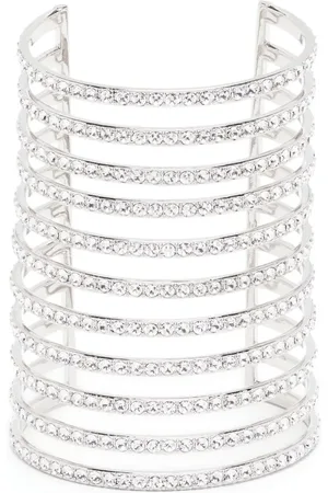 Amina Muaddi Krystalbesat cuff-armbånd