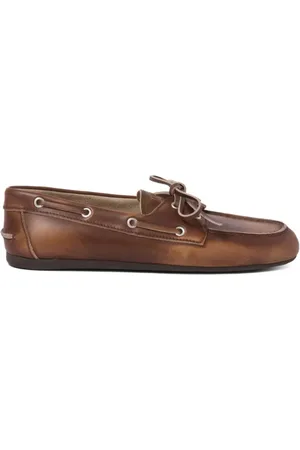 Miu Miu Loafers i læder med bleget effekt