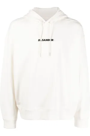 Jil Sander Hættetrøje med logotryk og snoretræk