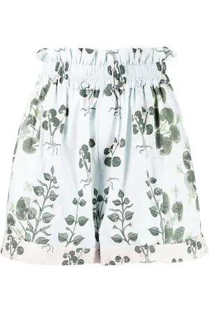 BIYAN Shorts med paperbag-talje og blomstret tryk