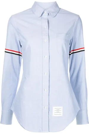 Thom Browne Langærmet Oxford-skjorte med grosgrain-armbånd