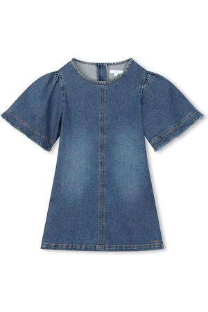 Chloé Kjole i denim med broderet logo