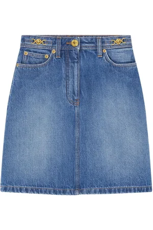 VERSACE Kort denimnederdel i A-snit