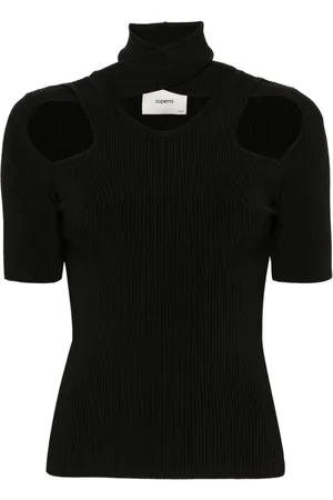 COPERNI Ribstrikket T-shirt med udskæring