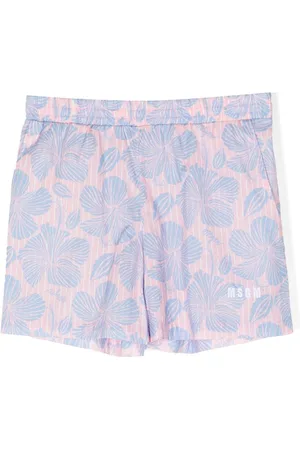 Msgm Shorts med elastik og blomstret tryk