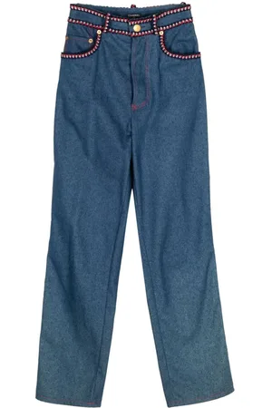 CHANEL Jeans med lige ben og flettet kant fra 1990-2000