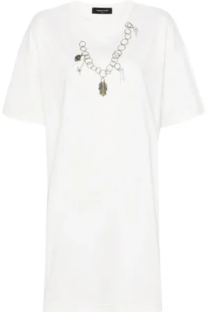 Fabiana Filippi Kort T-shirt-kjole med grafisk tryk