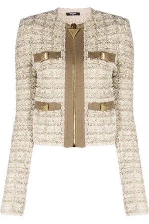 Balmain Tweedjakke med lynlås