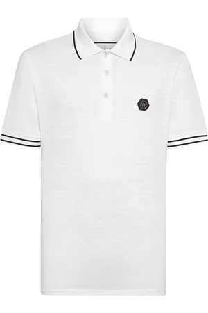Philipp Plein Polo med logo-applikatiæon