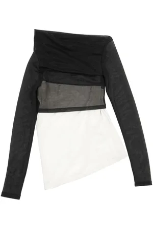 Maison Margiela Halvgennemsigtig asymmetrisk T-shirt
