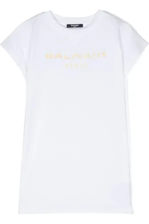 Balmain T-shirt-kjole med logotryk