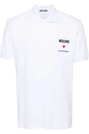 Moschino Polo med broderet citat