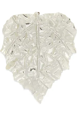 Jil Sander Oversize bladformet broche med poleret finish