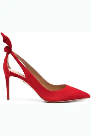 Aquazzura 85mm pumps i ruskind med butterfly