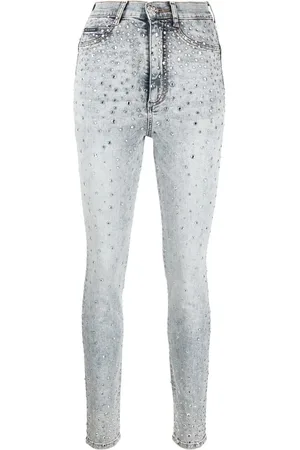 Philipp Plein Smalle jeans med rhinsten-udsmykning