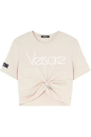 VERSACE Cropped T-shirt med sikkerhedsnål