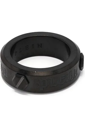Philipp Plein Sekskantet ring med indgraveret logo