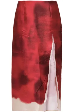 Prada Midi-nederdel med abstrakt tryk