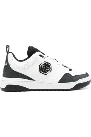 Philipp Plein Loafers i ruskind med logoapplikation