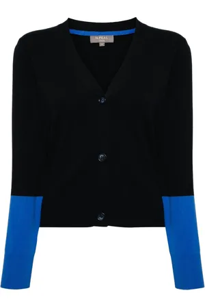 N.PEAL Cardigan i kashmir med colourblocking