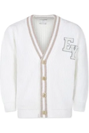 ELEVENTY Strikket cardigan med logoapplikation
