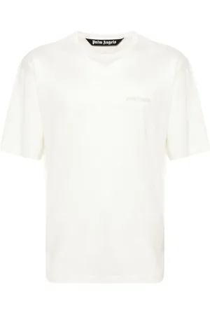 Palm Angels Semi-gennemsigtig T-shirt i hør