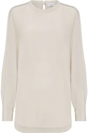 Brunello Cucinelli Bluse med Monili-kædedetalje