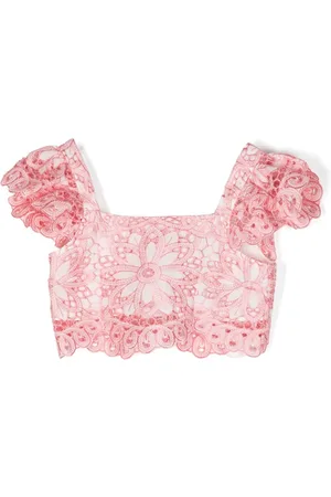 Marlo Top i broderie-anglaise med frynser