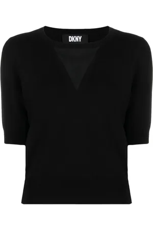 DKNY Cropped trøje med V-hals